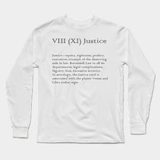 Justice Tarot Arcana meaning Long Sleeve T-Shirt